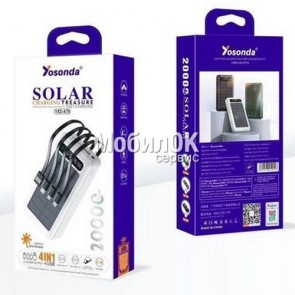 Внешний аккумулятор (PowerBank) Yosonda YXD-A79 Solar 20000 mAh черный