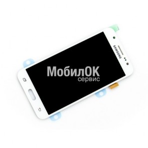 Дисплей для Samsung J500F Galaxy J5 белый, с тачскрином, оригинал (GH97-17667A)