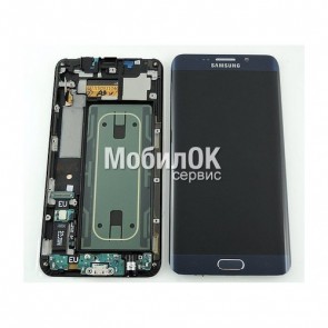 Дисплей для Samsung G928 Galaxy S6 EDGE+ черный (синий), оригинал, в сборе (GH97-17819B)