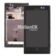 Дисплей для Nokia 925 Lumia черный, с тачскрином и рамкой