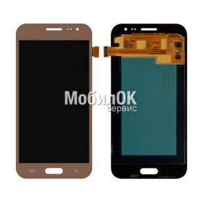 Дисплей для Samsung J200F Galaxy J2 золотой, с тачскрином (In-Cell)