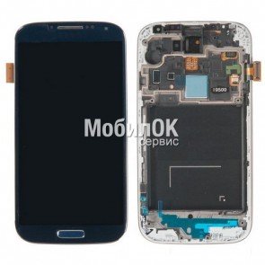 Дисплей для Samsung I9500 Galaxy S4 голубой, полная сборка, оригинал (GH97-14630C)