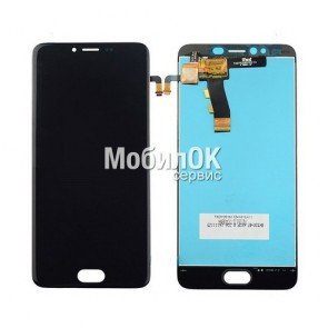 Дисплей для Meizu M5 черный, с тачскрином (PRC)
