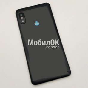 Задняя крышка для Xiaomi Redmi Note 5/Redmi Note 5 Pro черная, со стеклом камеры