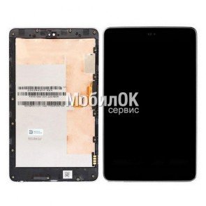 Дисплей для Asus Nexus 7 Google (ME370T) черный, с тачскрином и рамкой (версия Wi-Fi)