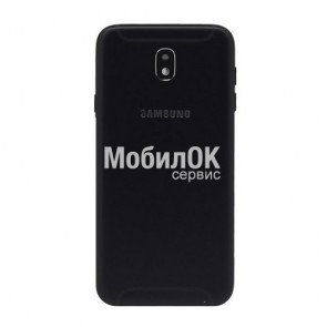 Задняя крышка для Samsung J730 Galaxy J7 (2017) черная, со стеклом камеры