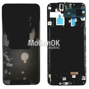 Дисплей для Samsung A305F Galaxy A30 черный, с рамкой, оригинал (GH82-19725A/GH82-19202A)