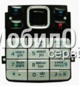 Клавиатура для Nokia 6300 серебряная, rus