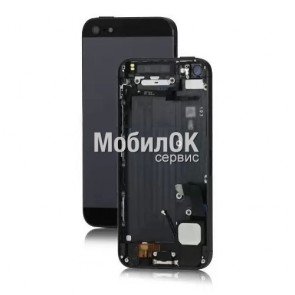 Корпус для Apple iPhone 5 черный, с кнопками и элементами (A1429)