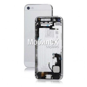 Корпус для Apple iPhone 5 серебро, с кнопками и элементами (A1429)
