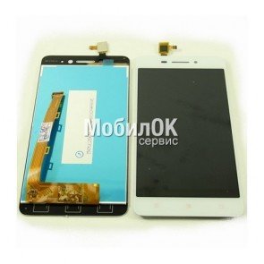 Дисплей для Lenovo S60 белый, с тачскрином