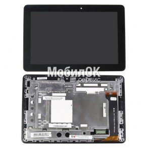 Дисплей для Asus MeMO Pad 10 ME102A черный, с тачскрином и рамкой (MCF-101-0990-01-FPC-V2.0)