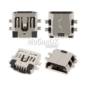 Коннектор зарядки универсальный (5 pin), mini USB тип-B, тип 1