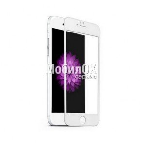 Ударопрочное защитное стекло (пленка) для Apple iPhone 6/6S белое керамическое