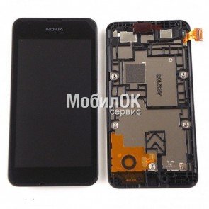 Дисплей для Nokia 530 Lumia черный, оригинал, с тачскрином (00812S6)