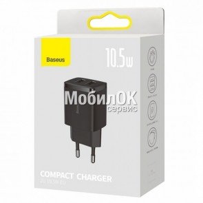 С.з.у. Baseus Compact Charger, 2 USB порта, 10.5W (CCXJ010201) черное