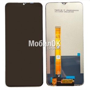 Дисплей для Realme C11/C12/C15/Narzo 30A черный, с тачскрином