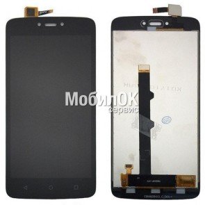 Дисплей для Motorola XT1750 Moto C черный, с тачскрином