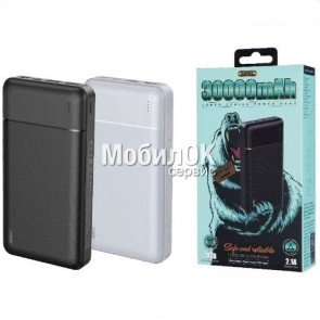 Внешний аккумулятор (PowerBank) REMAX Lango Series (2USB, 2.1A) 30000 mAh (RPP-167) белый