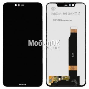 Дисплей для Nokia 5.1 Plus/X5 (2018) черный, с тачскрином