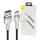 USB кабель Baseus Cafule Metal Data Type-C 66W 1м (CAKF000101) черный