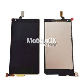 Дисплей для Huawei Ascend G700-U10 черный, с тачскрином