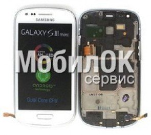 Дисплей для Samsung I8190 Galaxy S3 mini белый, полная сборка, оригинал (GH97-14204A)