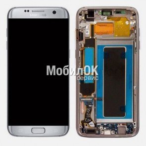 Дисплей для Samsung G935 Galaxy S7 EDGE серебро, оригинал (GH97-18533B)