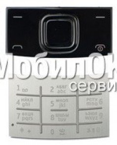 Клавиатура для Nokia X3-00 серебро (комплект верх и низ), рус