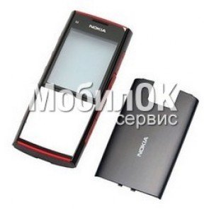 Корпус для Nokia X2-00 черно-красный AAA