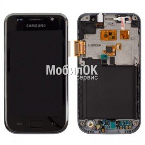 Дисплей для Samsung I9000 Glalaxy S в сборе с рамкой, черный