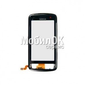 Сенсорный экран для Nokia C6-01 черный  с передней панелью