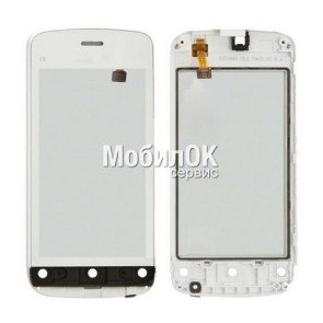 Сенсорный экран для Nokia C5-03/C5-06 белый с передней панелью