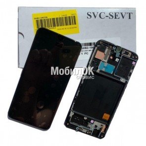 Дисплей для Samsung A405F Galaxy A40 черный, с рамкой, оригинал (GH82-19672A)