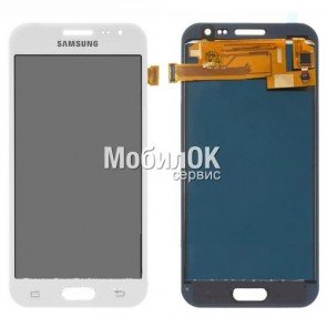 Дисплей для Samsung J200F Galaxy J2 белый, с тачскрином (In-Cell)