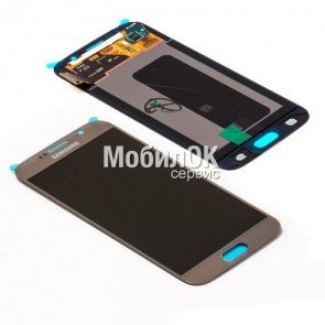 Дисплей для Samsung G920F Galaxy S6 золотой, оригинал (GH97-17260C)