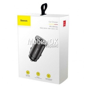 Автомобильное зарядное устройство Baseus PPS Car Charger, USB + Type-C, 4.5A/30W черное (CCALL-AS01)
