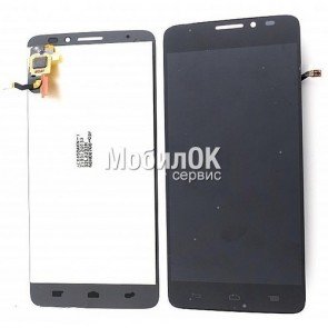 Дисплей для Alcatel OT 6040D Idol X черный, с тачскрином