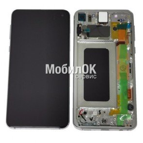Дисплей для Samsung G970F Galaxy S10e White в сборе с рамкой, оригинал (GH82-18852B)
