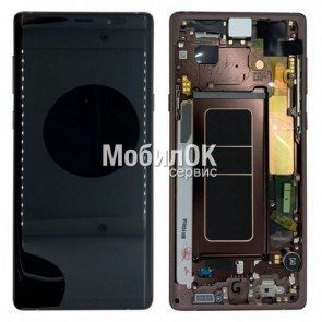 Дисплей для Samsung N960F Galaxy Note 9 Metallic Copper в сборе с рамкой, оригинал (GH97-22269D)