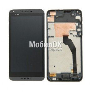 Дисплей для HTC Desire 816 черный, с тачскрином и рамкой (шлейф черный)