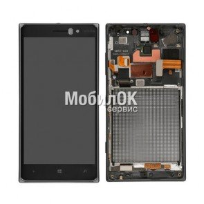Дисплей для Nokia 830 Lumia черный, с тачскрином и  рамкой