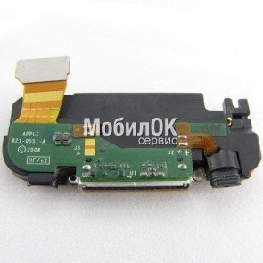 Шлейф для Apple iPhone 3G белый, коннектора зарядки со звонком, оригинал б/у