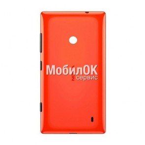 Задняя крышка для Nokia 525 Lumia оранжевая, с боковыми кнопками