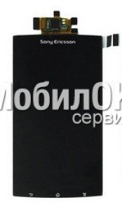 Дисплей для Sony Ericsson LT15i/LT18i/X12 черный, с тачскрином