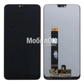 Дисплей для Nokia 7.1 Dual Sim черный, с тачскрином