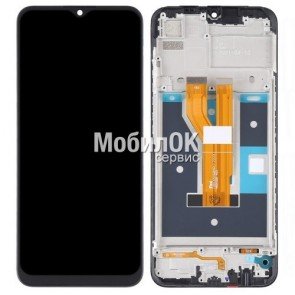 Дисплей для Realme C20/C21/C11 (2021)/Narzo 50i черный, с тачскрином и рамкой