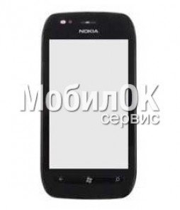 Сенсорный экран для Nokia 710 Lumia черный, с рамкой