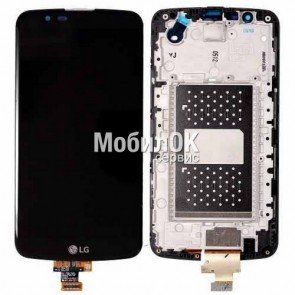 Дисплей для LG K10 K410/K10 K420N/K10 K430DS/K10 K430DSF черный, с тачскрином и рамкой (без микр)