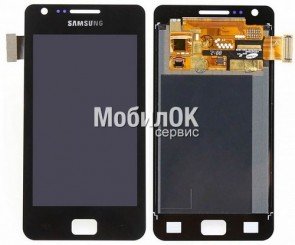 Дисплей для Samsung I9100 Galaxy S2 черный с тачскрином, Change Glass